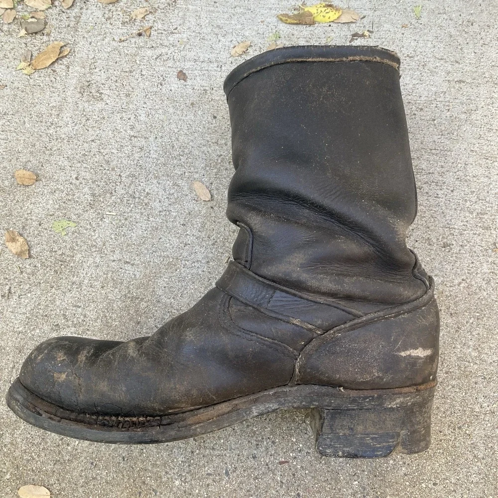Vintage 60s Sears Engineer Boots Buckle Biker Size Men US 9 Rockabilly